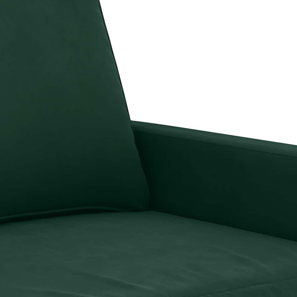 3-dijelni set sofa s jastucima tamnozeleni baršunasti