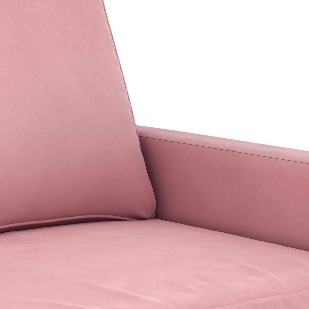 3-dijelni set sofa s jastucima ružičasti baršunasti