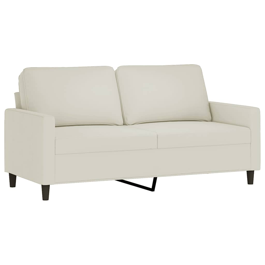 3-dijelni set sofa s jastucima krem baršunasti