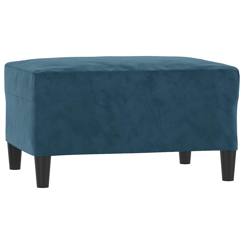 3-dijelni set sofa s jastucima plavi baršunasti