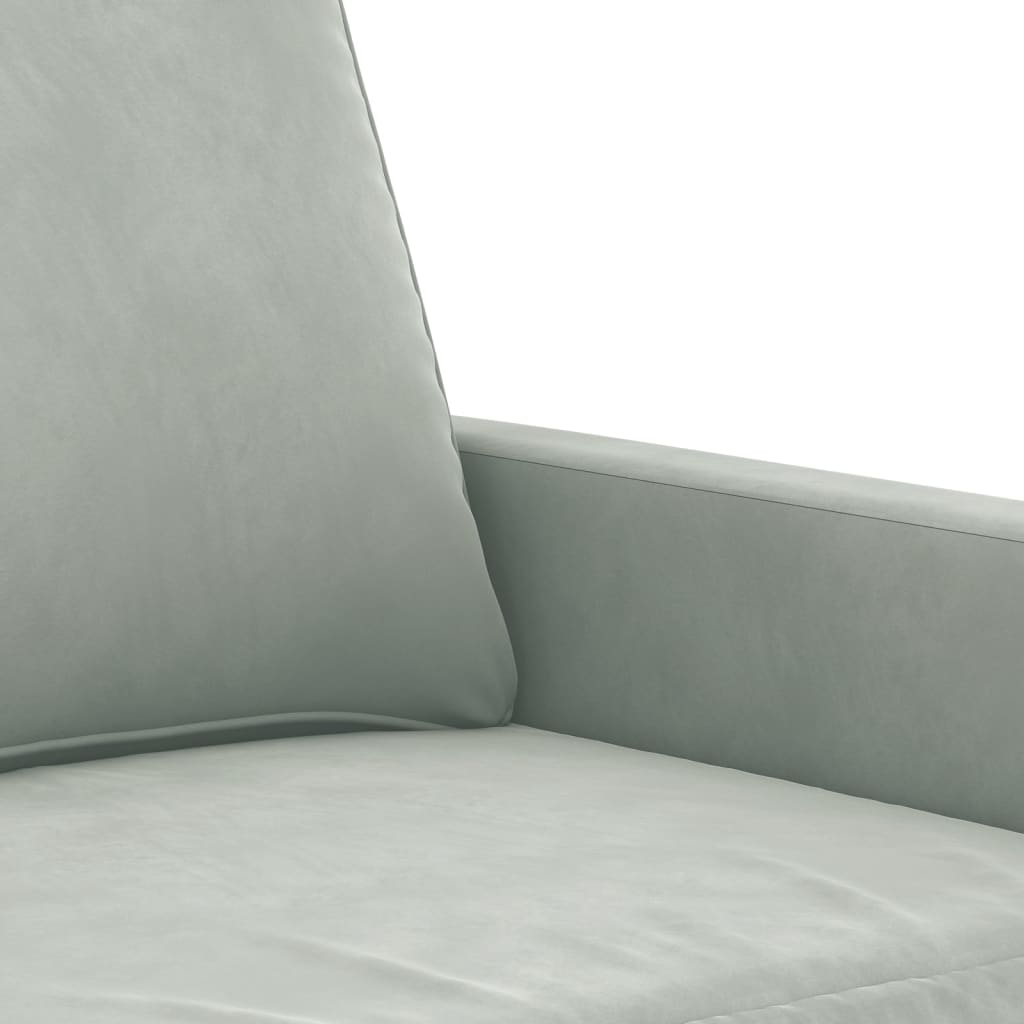 2-dijelni set sofa s jastucima svjetlosivi baršunasti