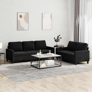 2-dijelni set sofa s jastucima crni baršunasti