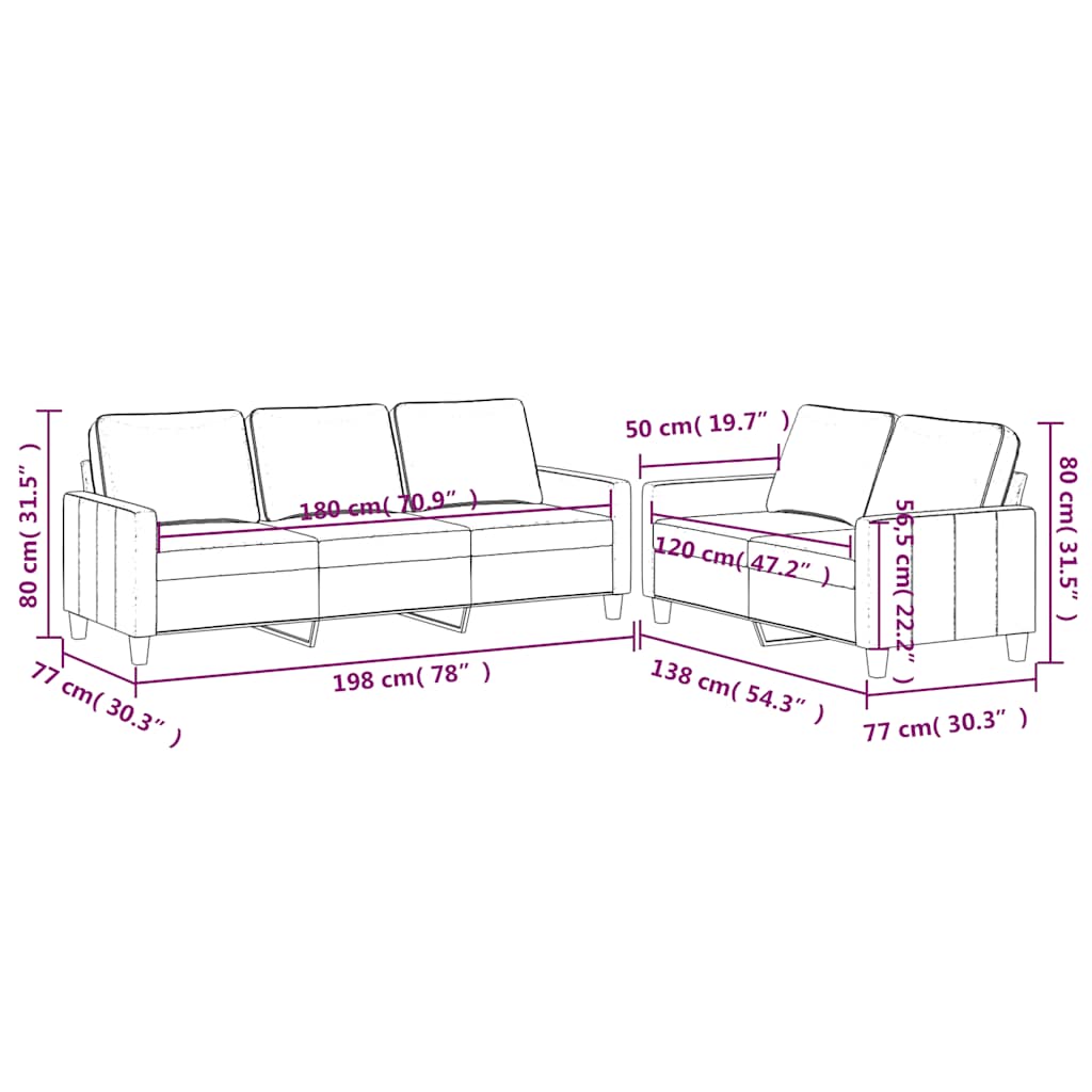 2-dijelni set sofa s jastucima žuti baršunasti