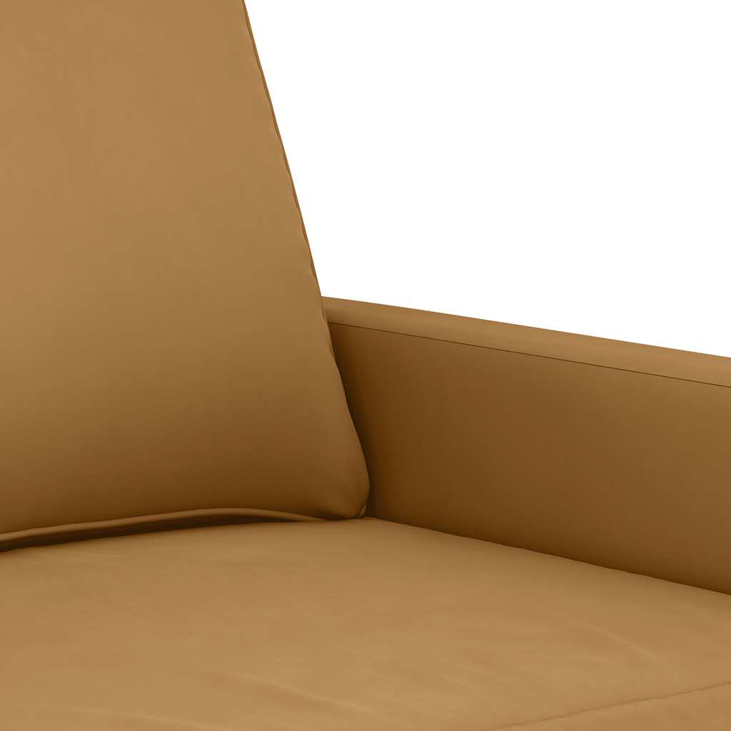 3-dijelni set sofa s jastucima smeđi baršunasti
