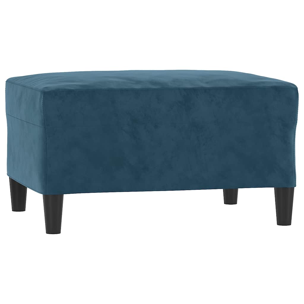 3-dijelni set sofa s jastucima plavi baršunasti