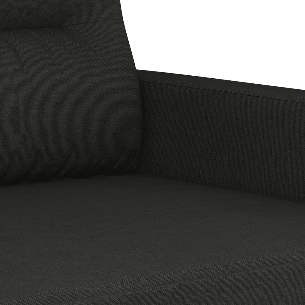 4-dijelni set sofa s jastucima crni od tkanine