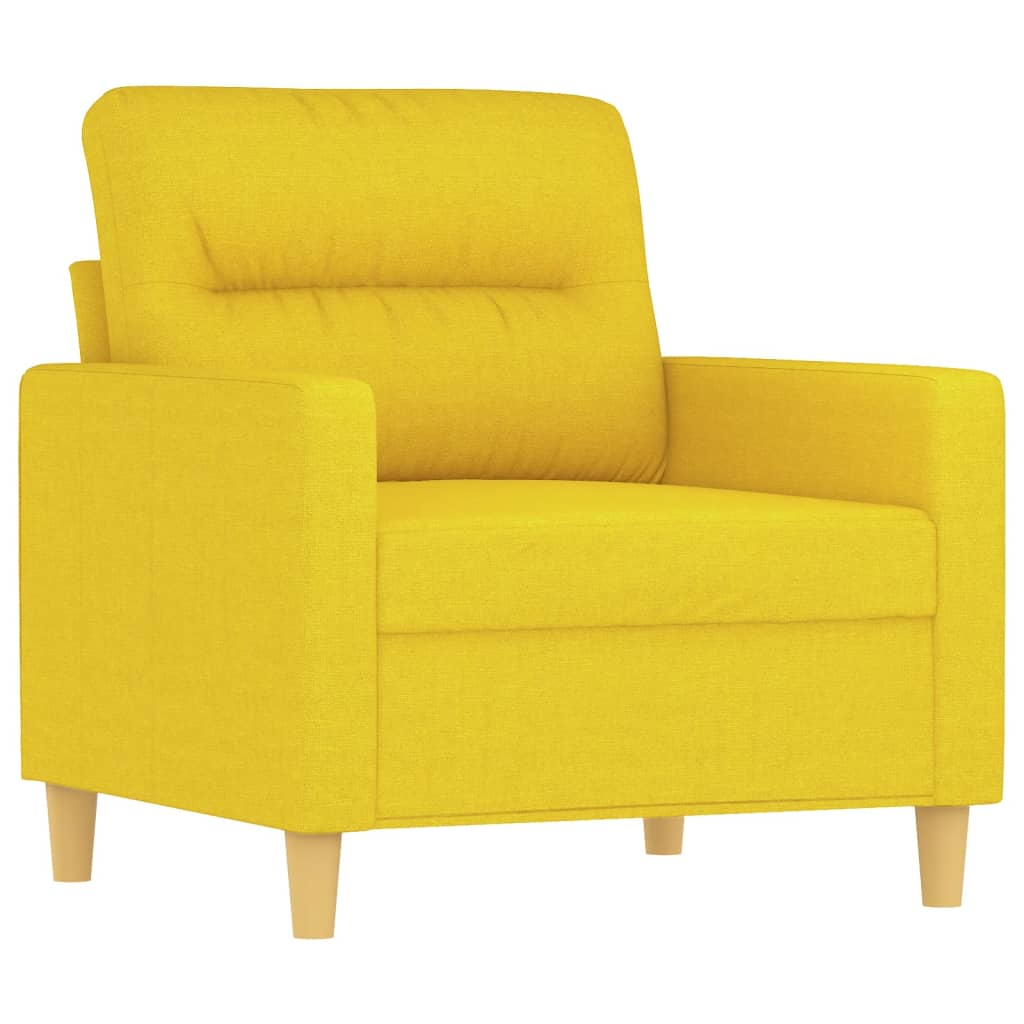4-dijelni set sofa s jastucima svjetložuti od tkanine