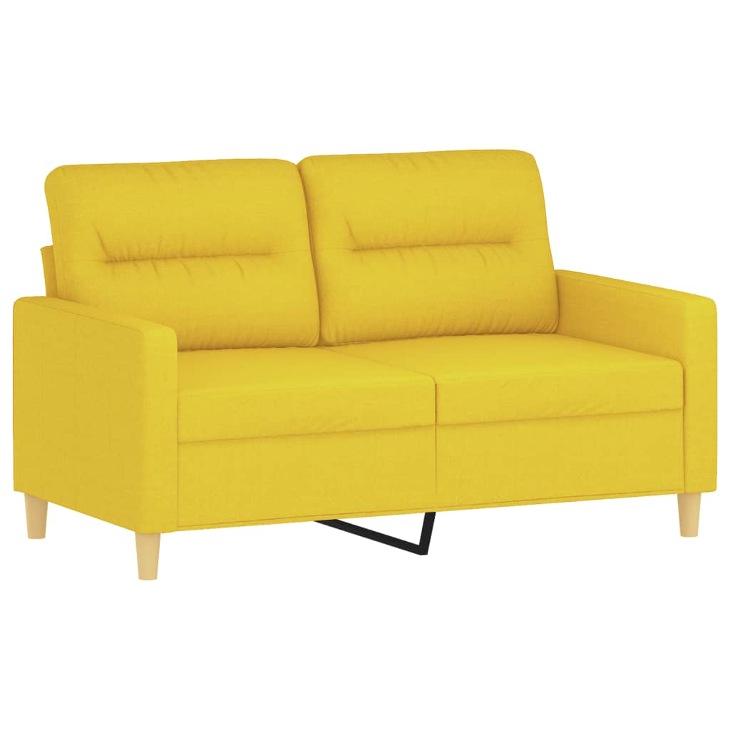 4-dijelni set sofa s jastucima svjetložuti od tkanine