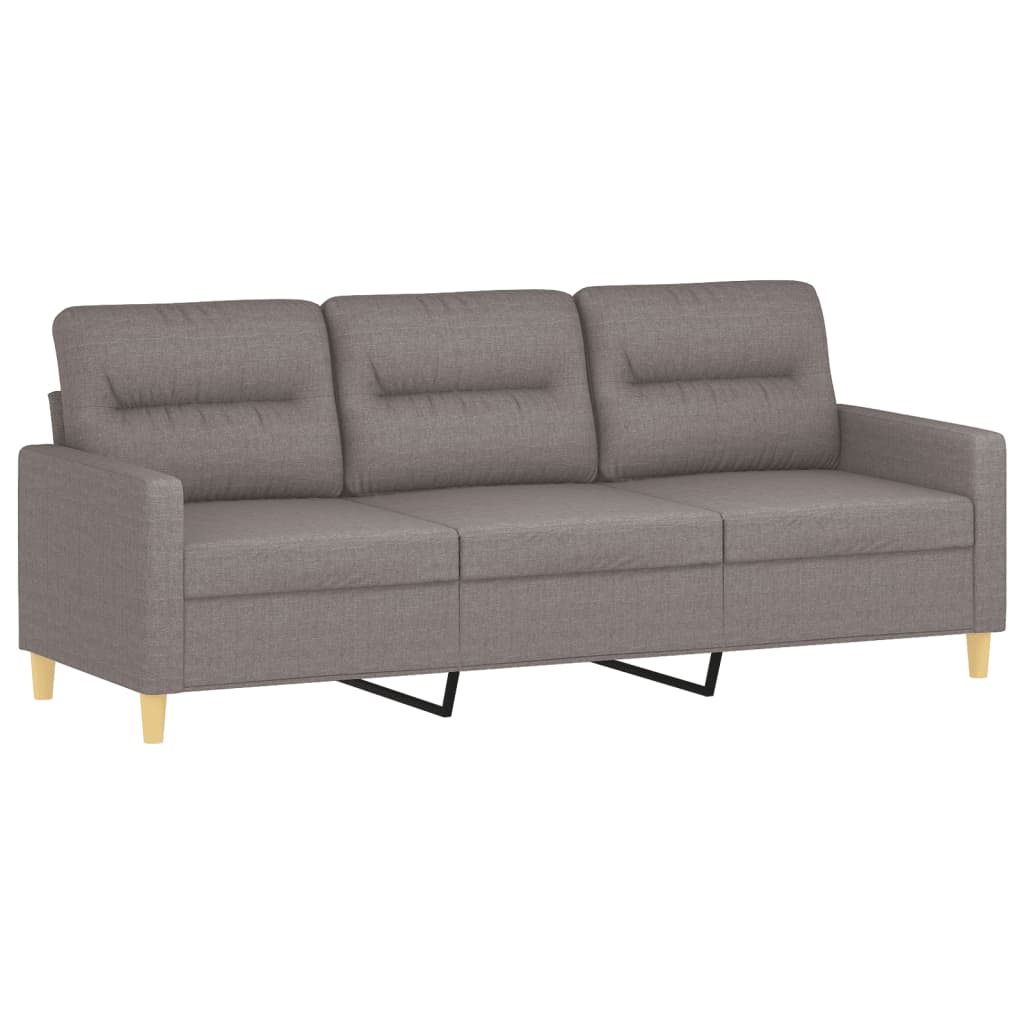 4-dijelni set sofa s jastucima smeđesivi od tkanine