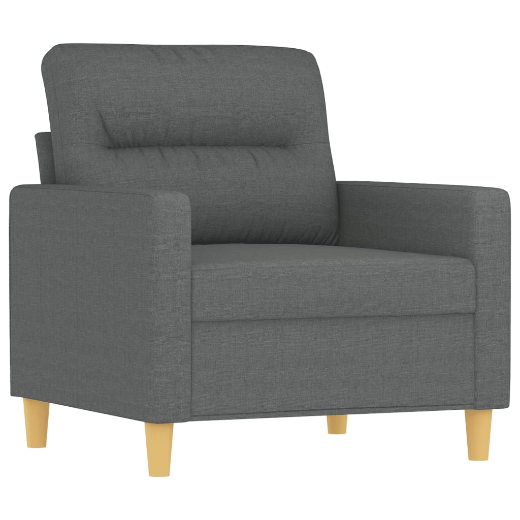 3-dijelni set sofa s jastucima tamnosivi od tkanine