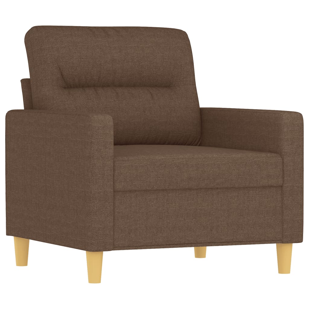 4-dijelni set sofa s jastucima smeđi od tkanine