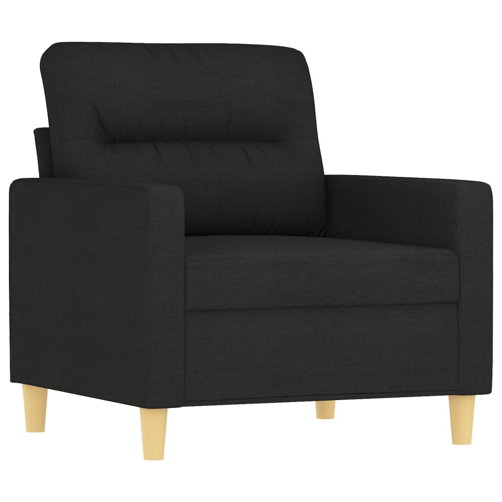 4-dijelni set sofa s jastucima crni od tkanine