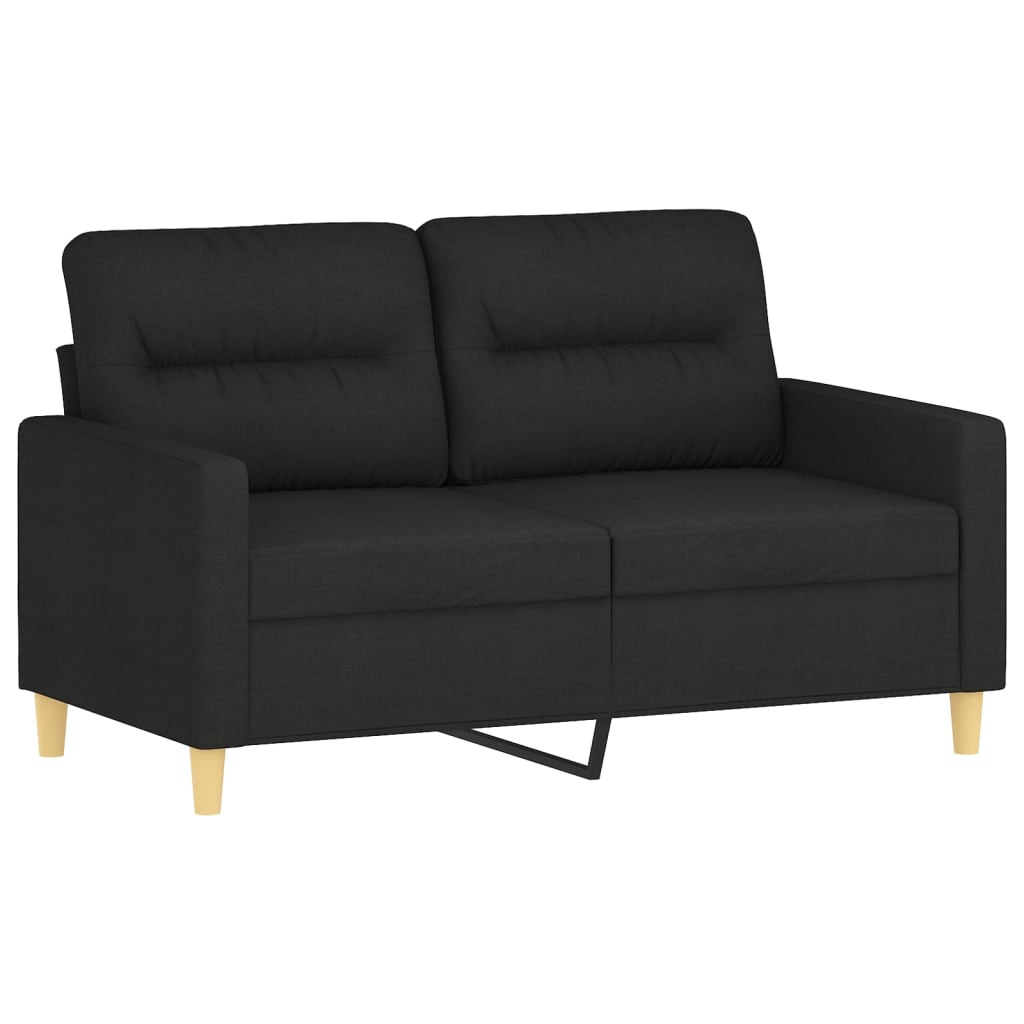 4-dijelni set sofa s jastucima crni od tkanine