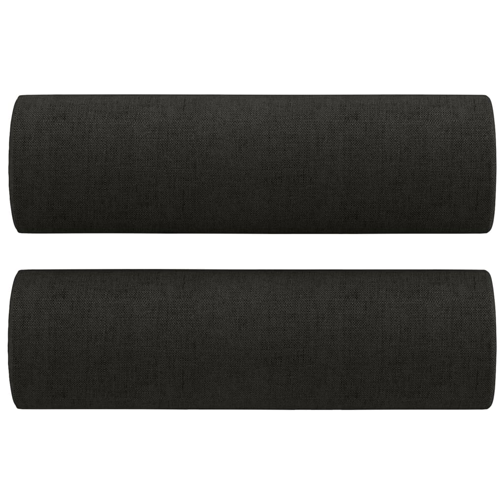 4-dijelni set sofa s jastucima crni od tkanine