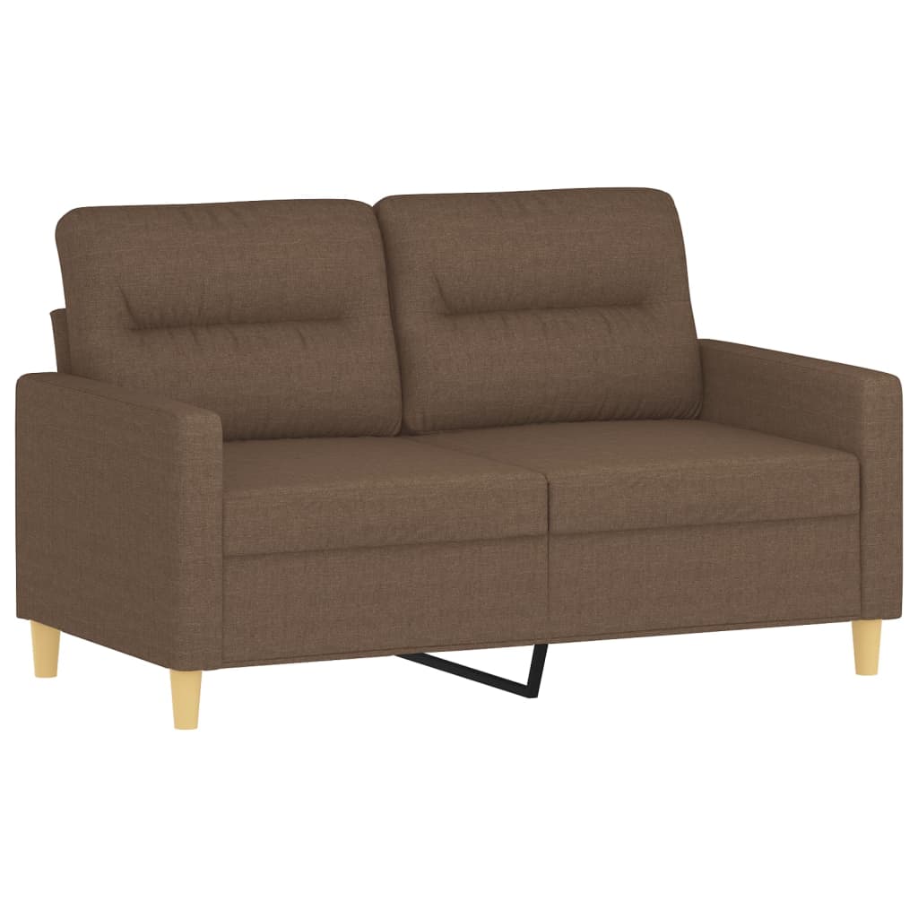 2-dijelni set sofa s jastucima smeđi od tkanine