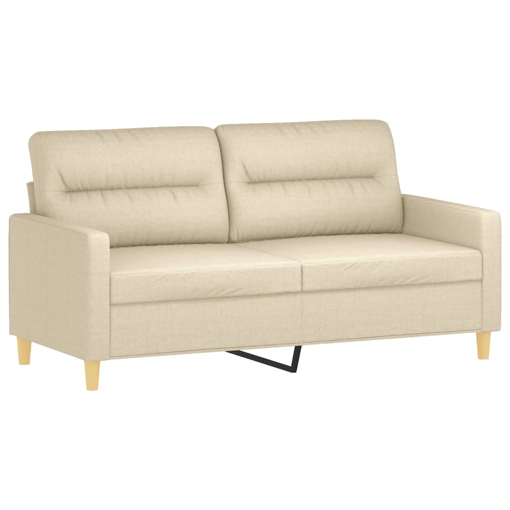 3-dijelni set sofa s jastucima krem od tkanine