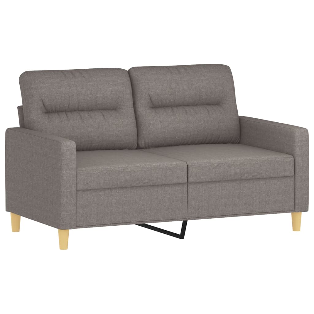 3-dijelni set sofa s jastucima smeđesivi od tkanine