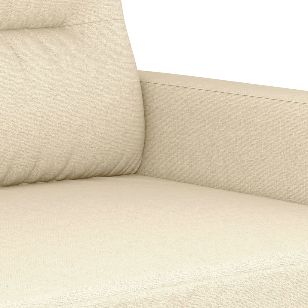 2-dijelni set sofa s jastucima krem od tkanine