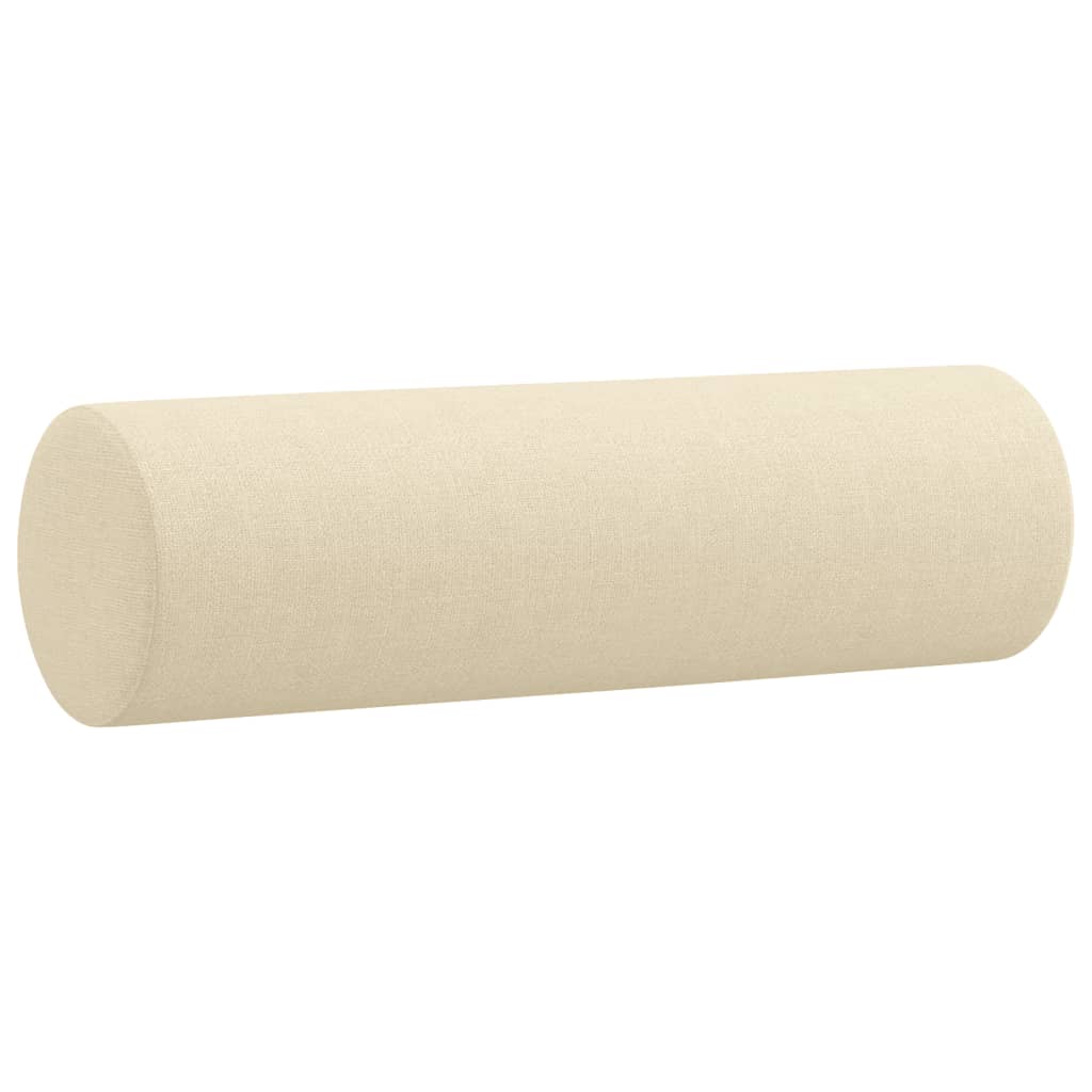 2-dijelni set sofa s jastucima krem od tkanine