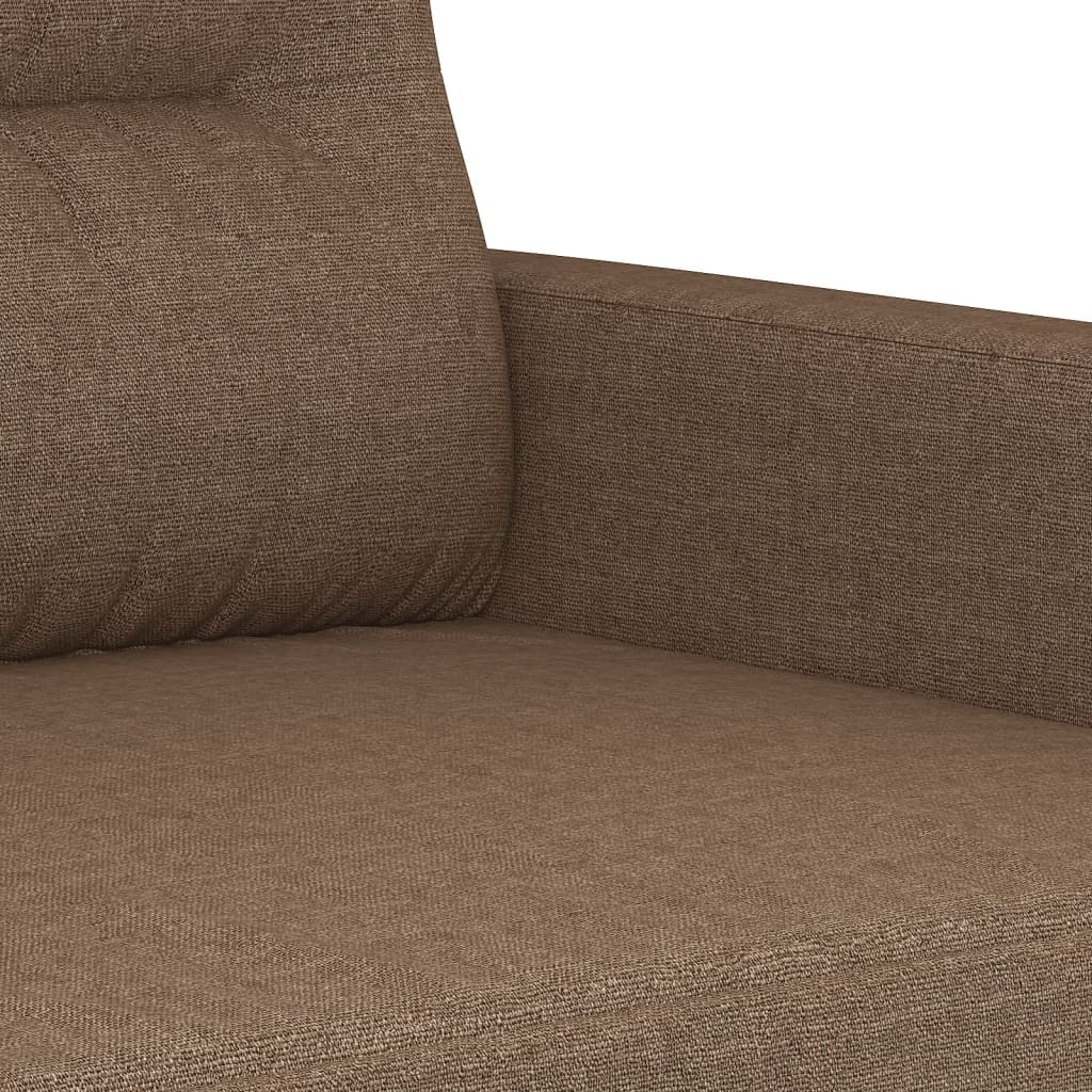 2-dijelni set sofa s jastucima smeđi od tkanine