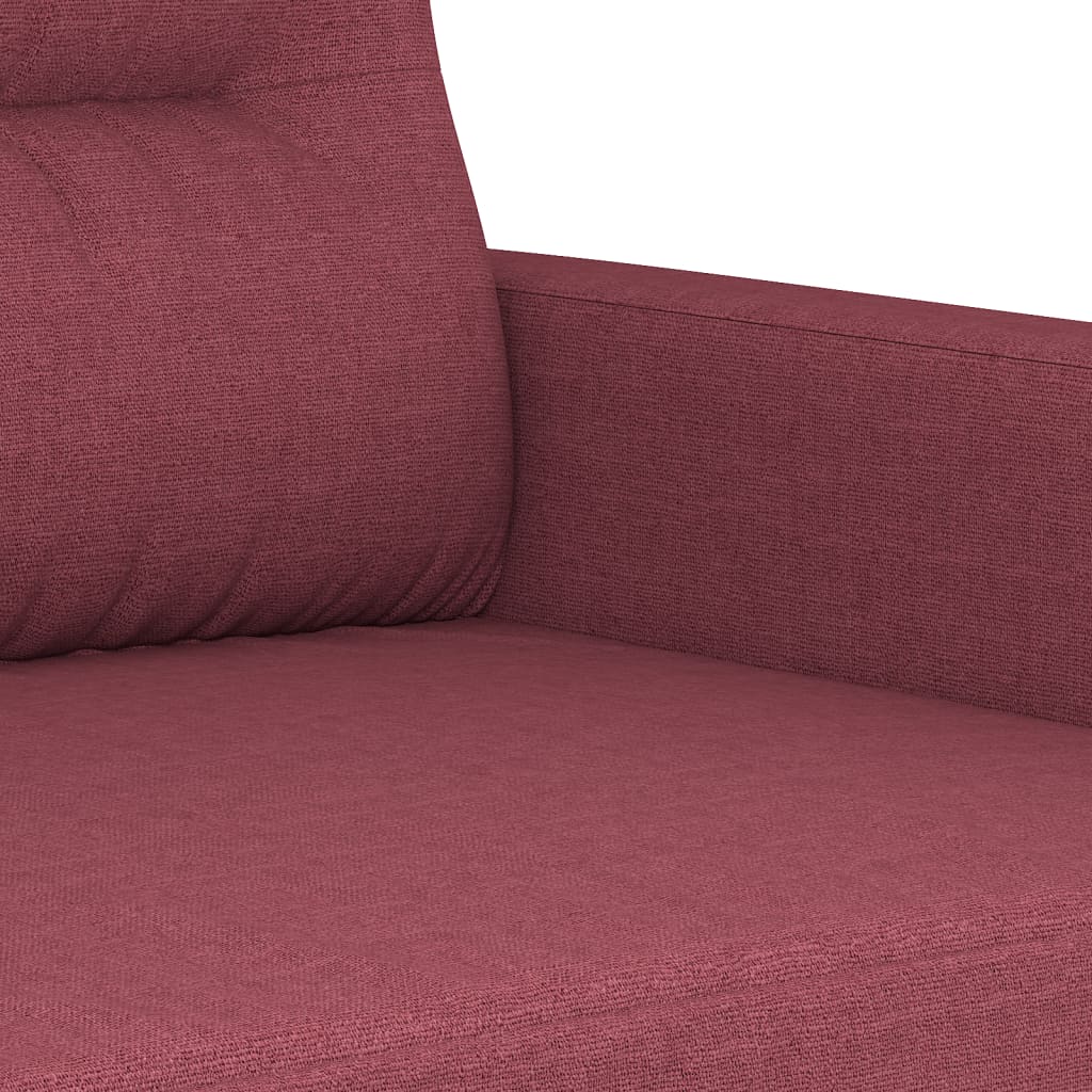 2-dijelni set sofa s jastucima crvena boja vina od tkanine