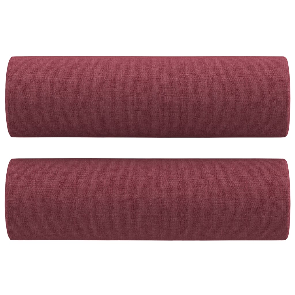 2-dijelni set sofa s jastucima crvena boja vina od tkanine