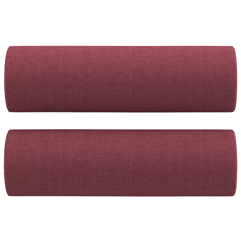 3-dijelni set sofa s jastucima crvena boja vina od tkanine
