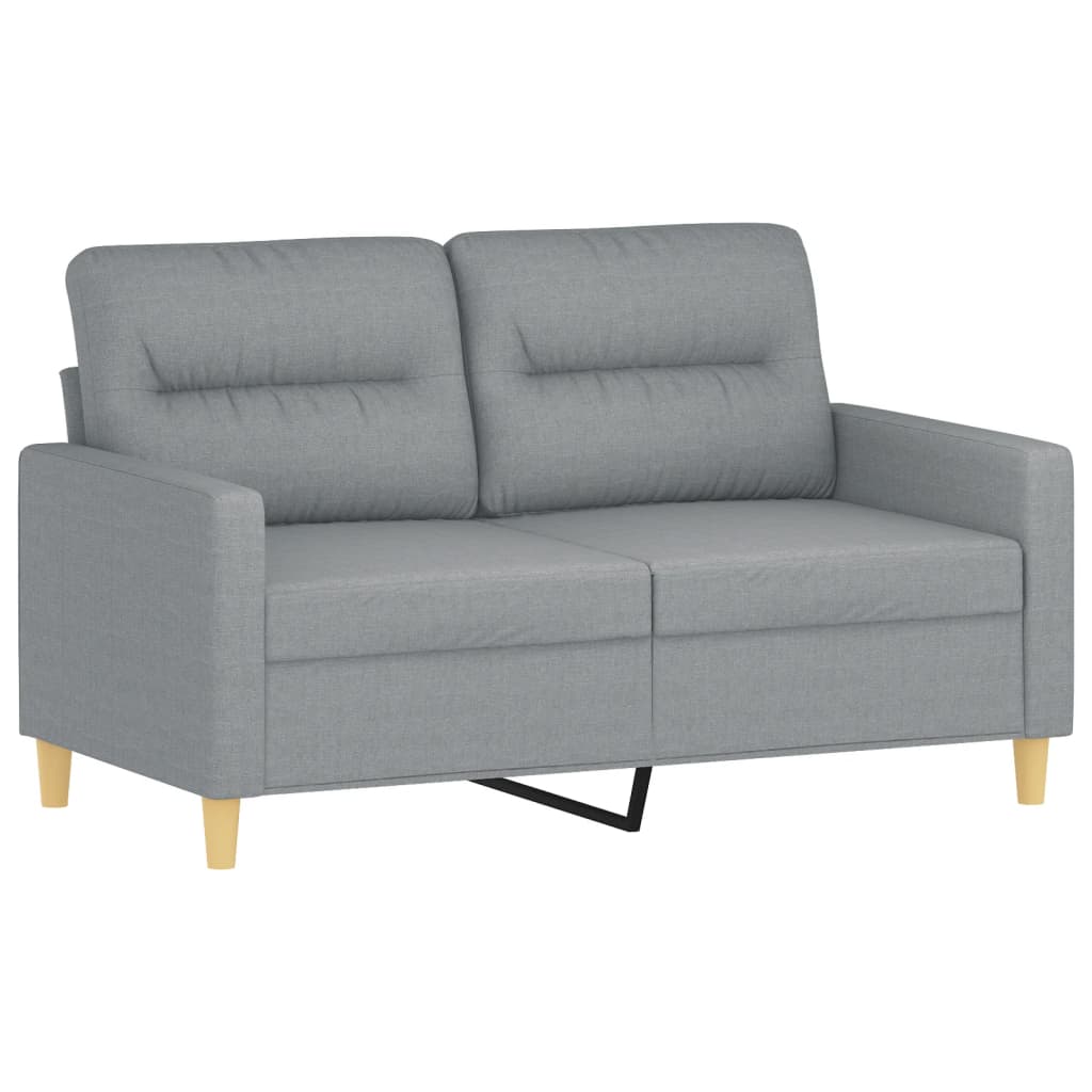 2-dijelni set sofa s jastucima svjetlosivi od tkanine