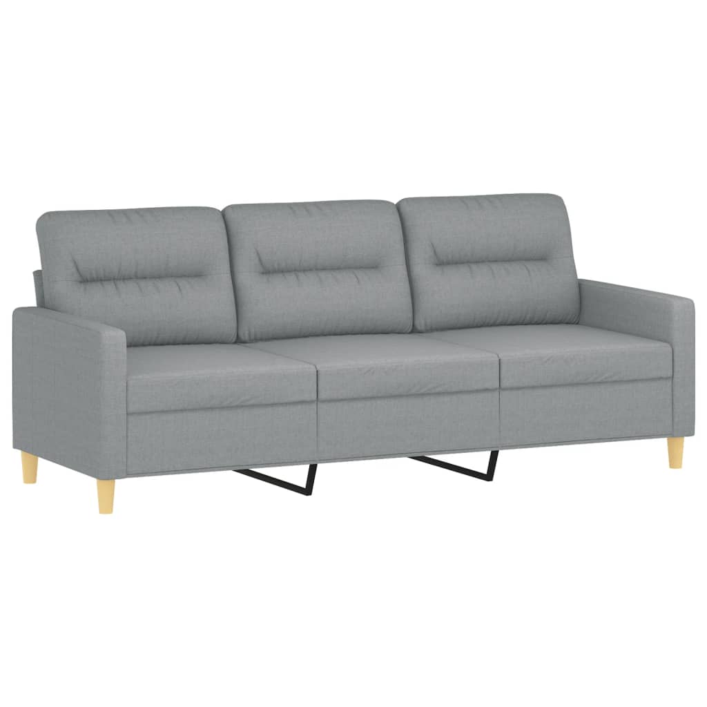 2-dijelni set sofa s jastucima svjetlosivi od tkanine