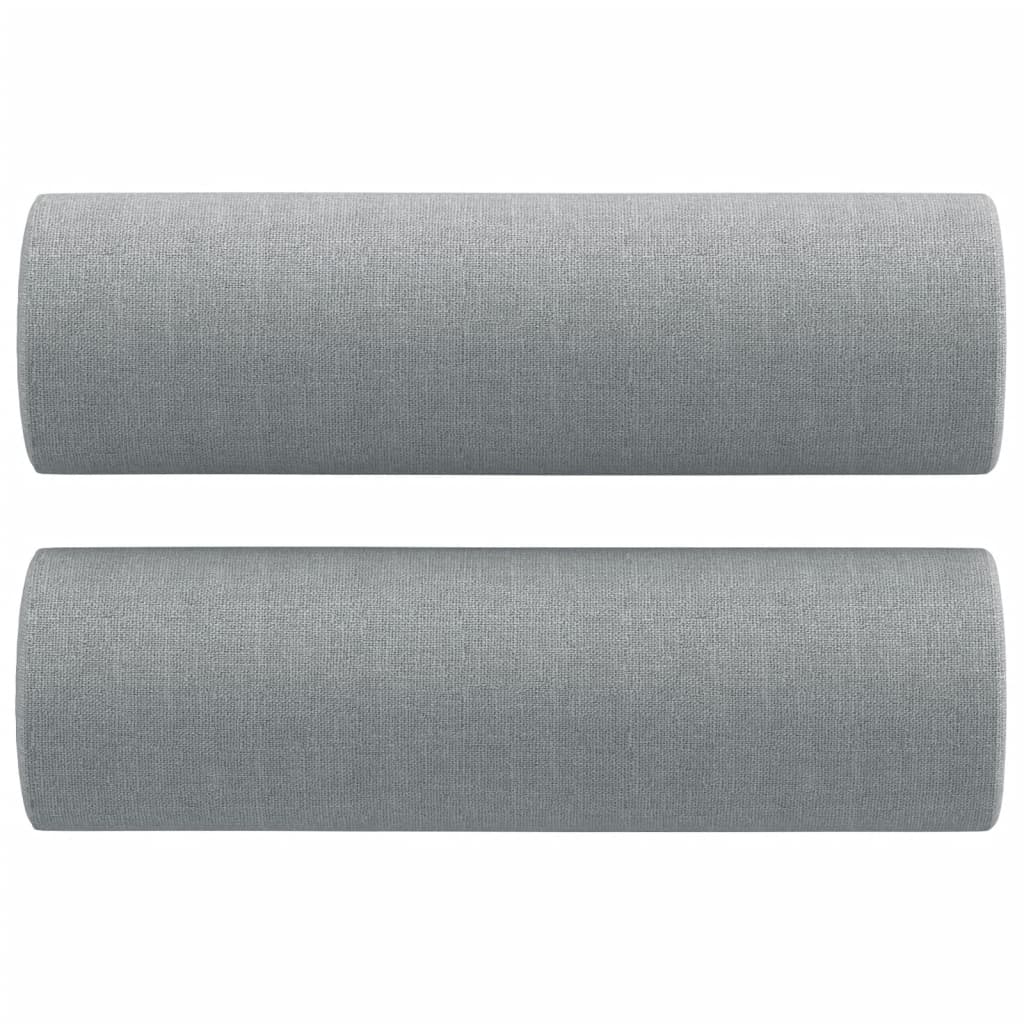 2-dijelni set sofa s jastucima svjetlosivi od tkanine