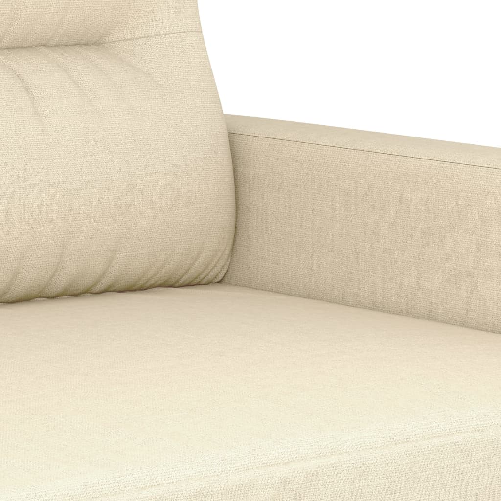 2-dijelni set sofa s jastucima krem od tkanine
