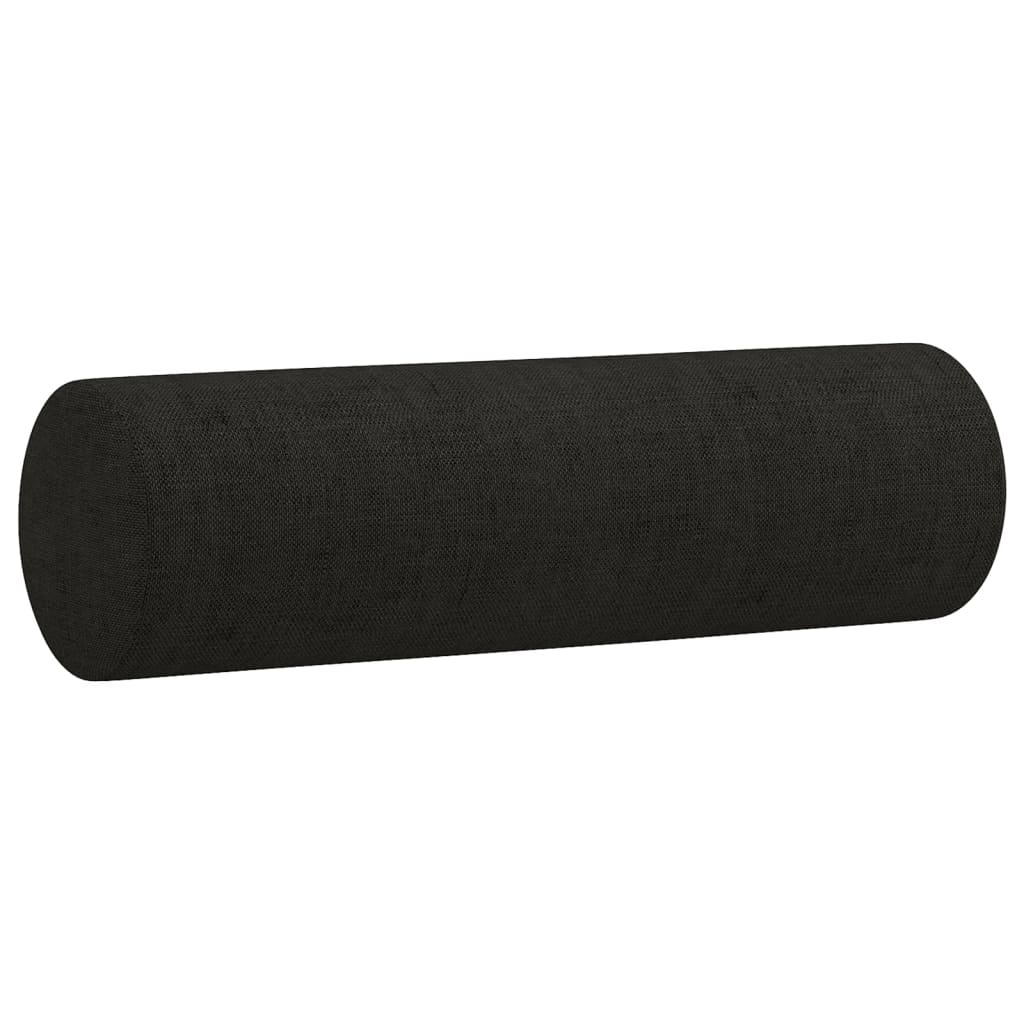 2-dijelni set sofa s jastucima crni od tkanine
