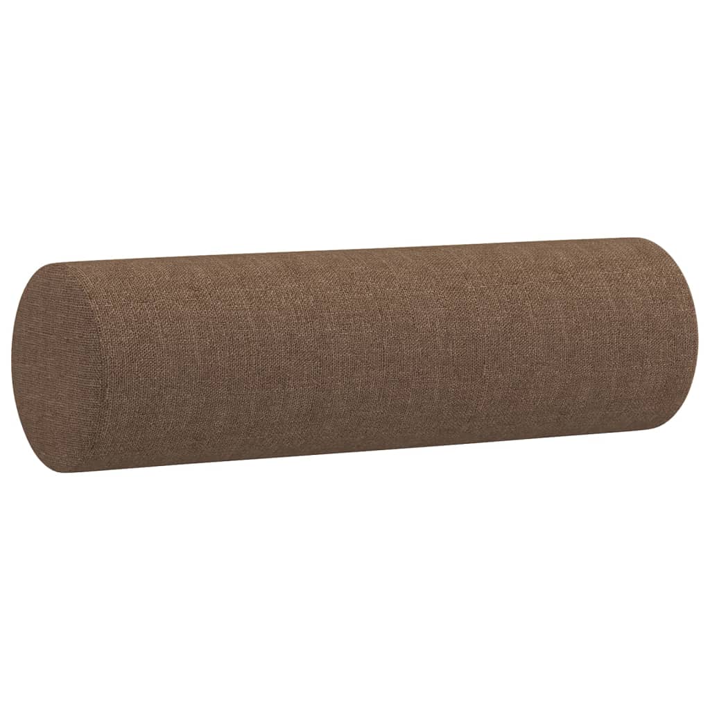 3-dijelni set sofa s jastucima smeđi od tkanine