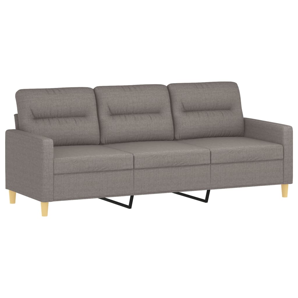 3-dijelni set sofa s jastucima smeđesivi od tkanine