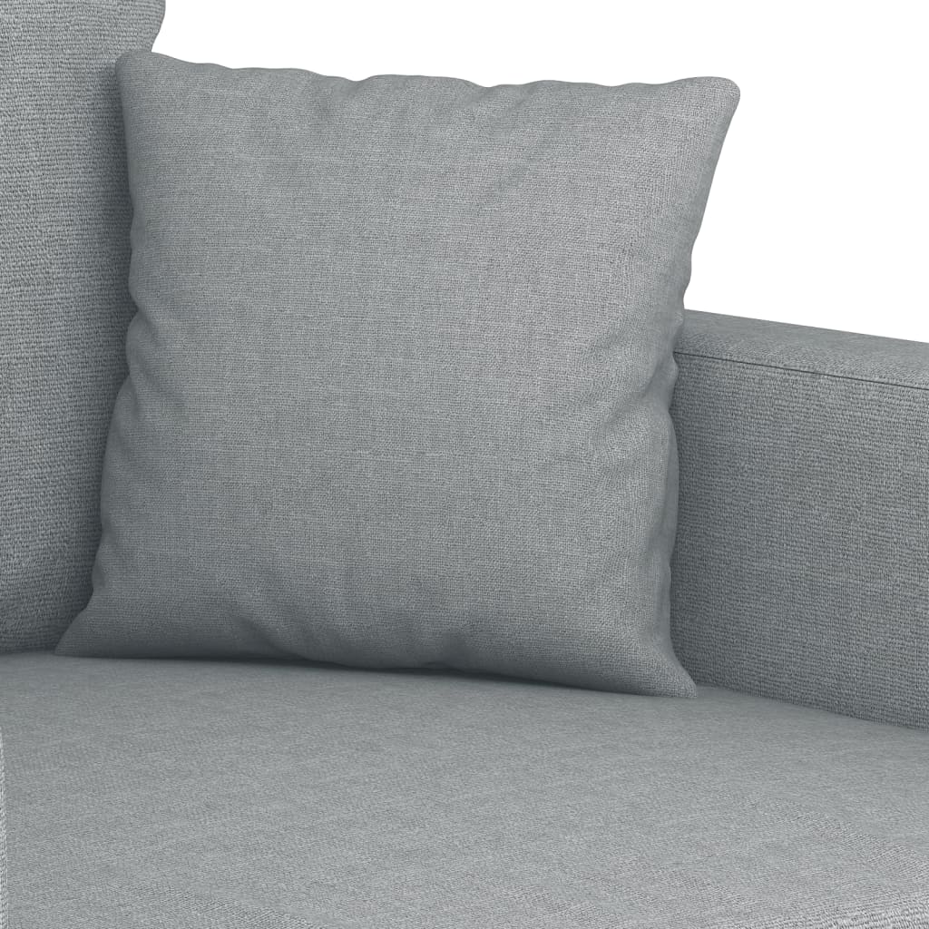 3-dijelni set sofa s jastucima svjetlosivi od tkanine