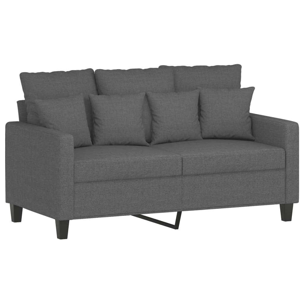3-dijelni set sofa s jastucima tamnosivi od tkanine