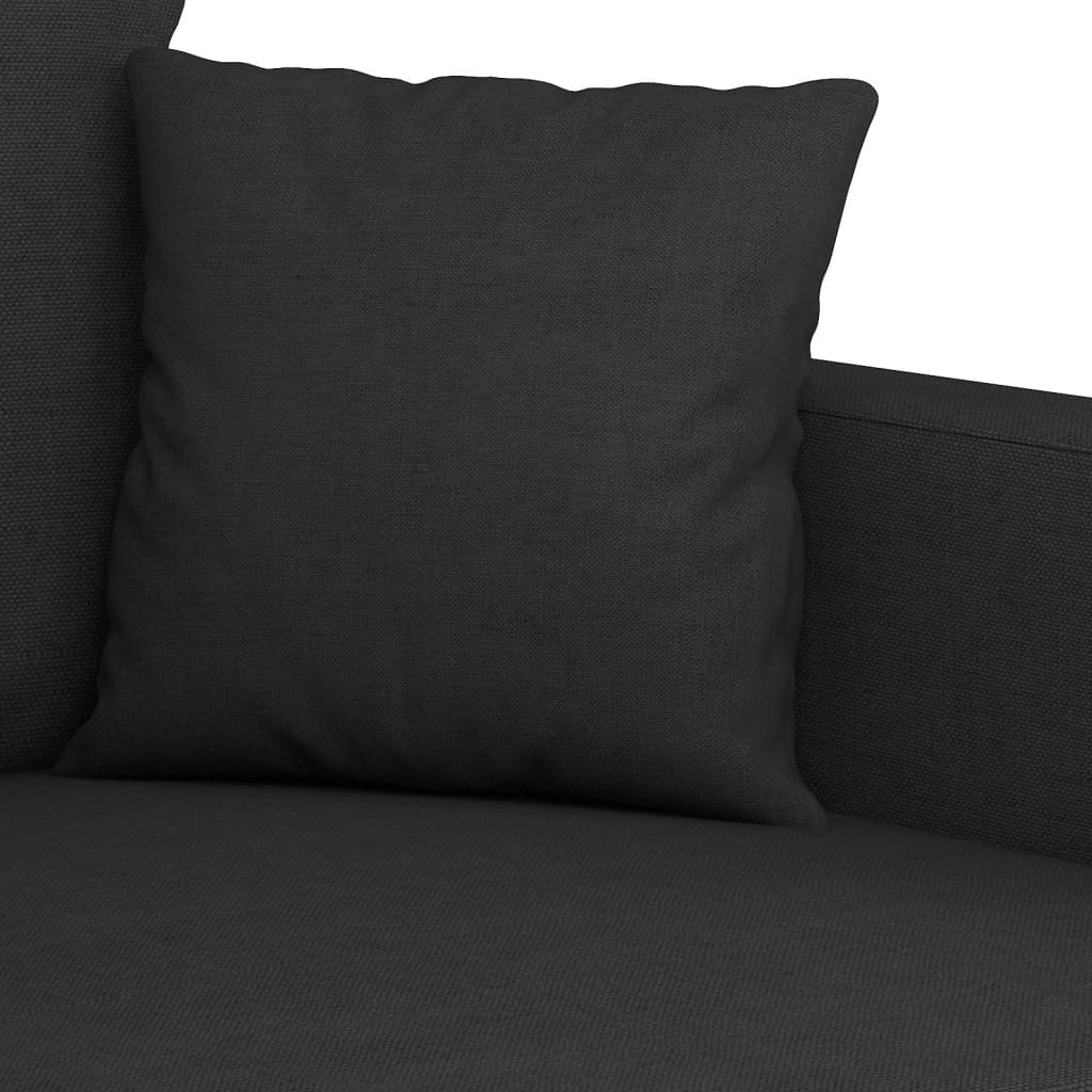 3-dijelni set sofa s jastucima crni od mikrovlakana