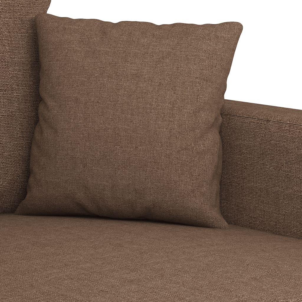 4-dijelni set sofa s jastucima smeđi od tkanine