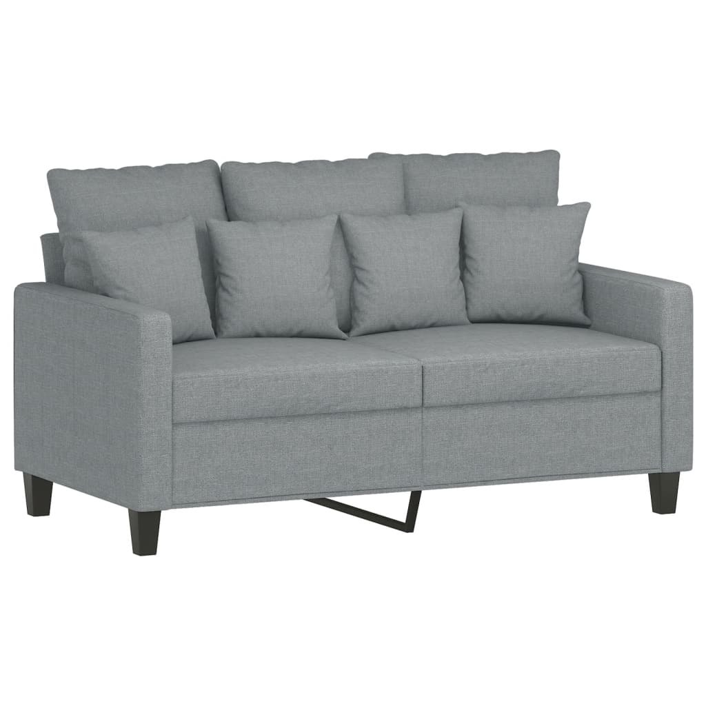 2-dijelni set sofa s jastucima svjetlosivi od tkanine