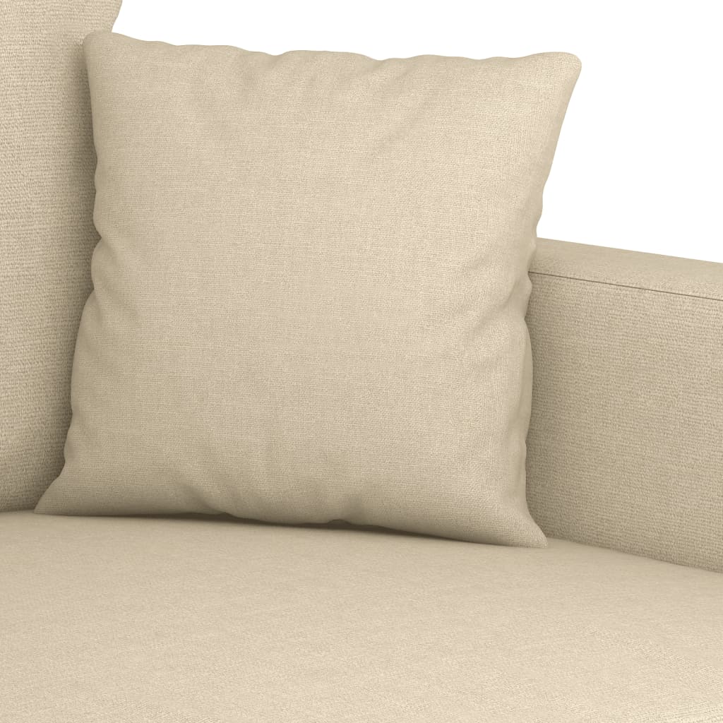 2-dijelni set sofa s jastucima krem od tkanine