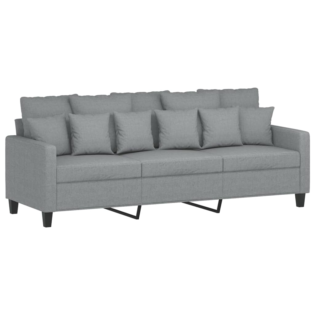 2-dijelni set sofa s jastucima svjetlosivi od tkanine