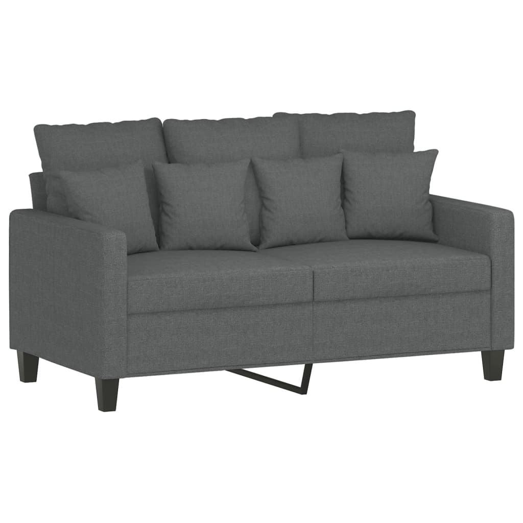 2-dijelni set sofa s jastucima tamnosivi od tkanine