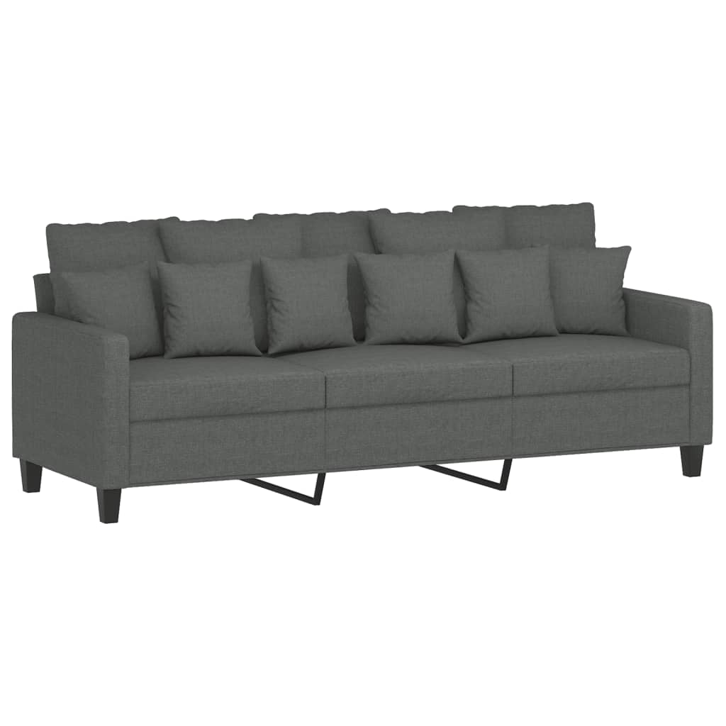 2-dijelni set sofa s jastucima tamnosivi od tkanine