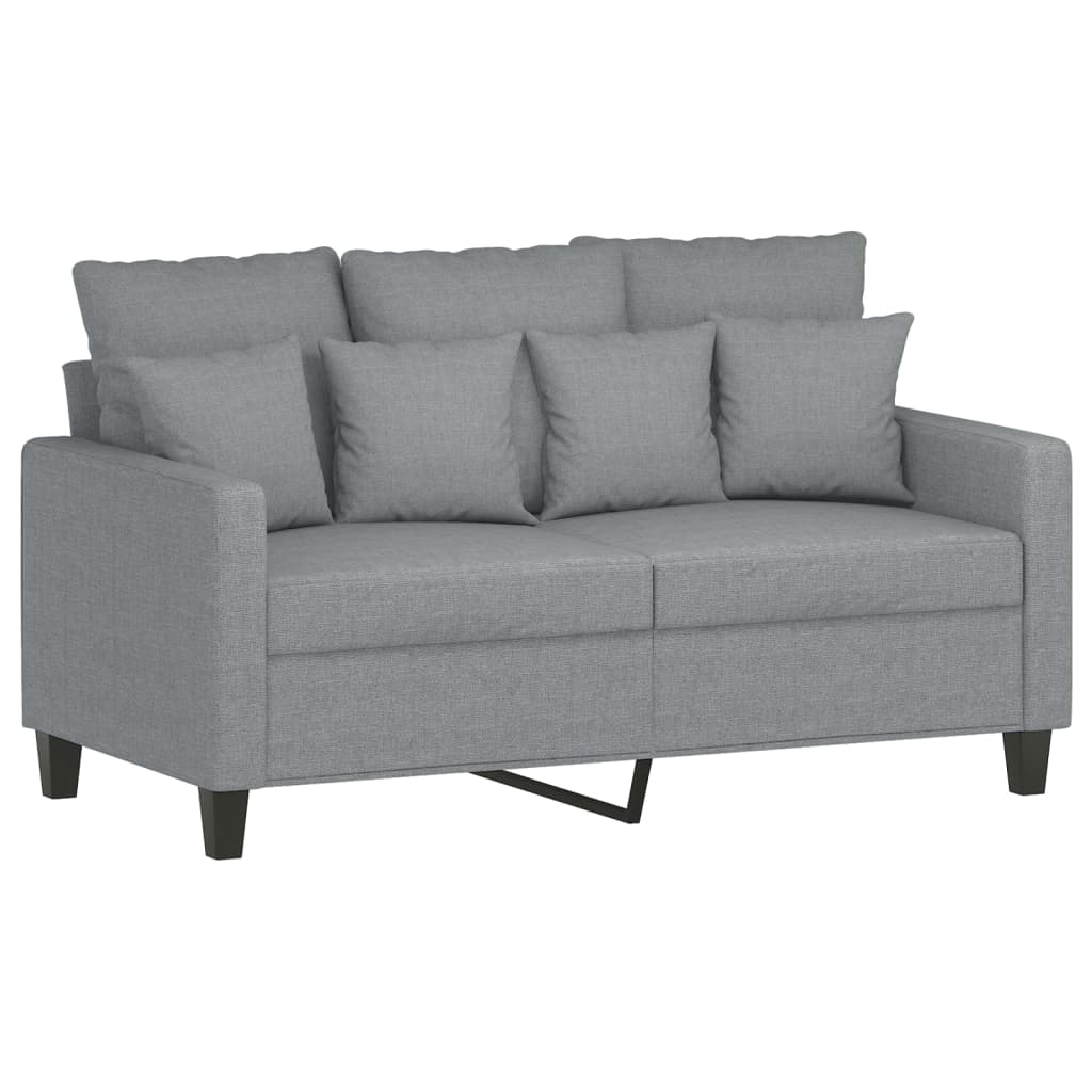 3-dijelni set sofa s jastucima svjetlosivi od tkanine
