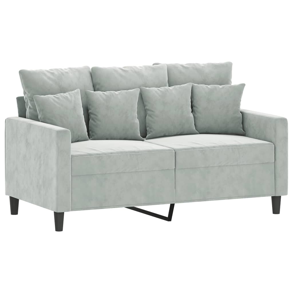 3-dijelni set sofa s jastucima svjetlosivi baršunasti
