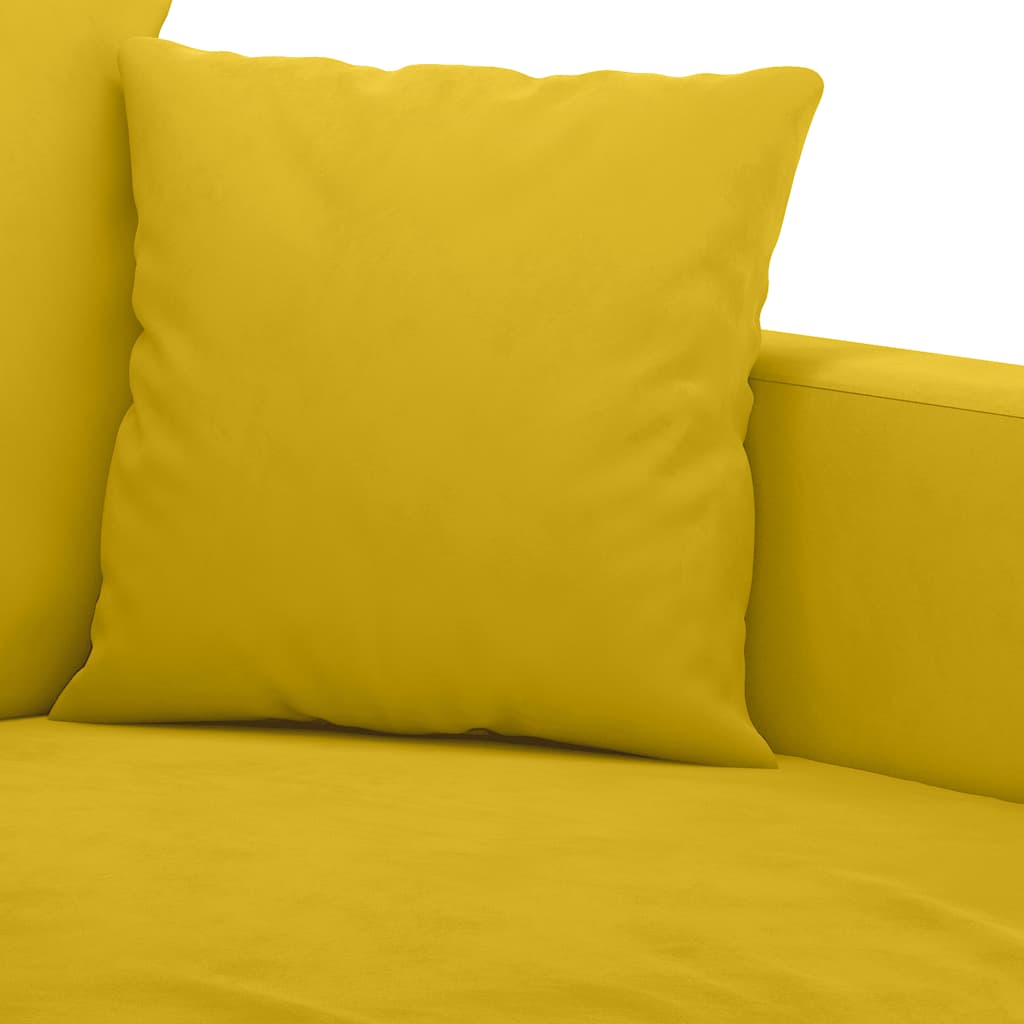 2-dijelni set sofa s jastucima žuti baršunasti