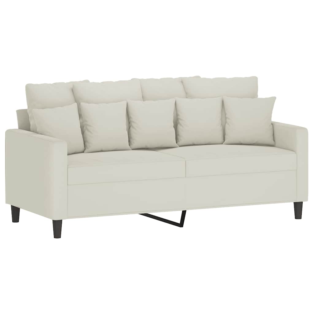 2-dijelni set sofa s jastucima krem baršunasti