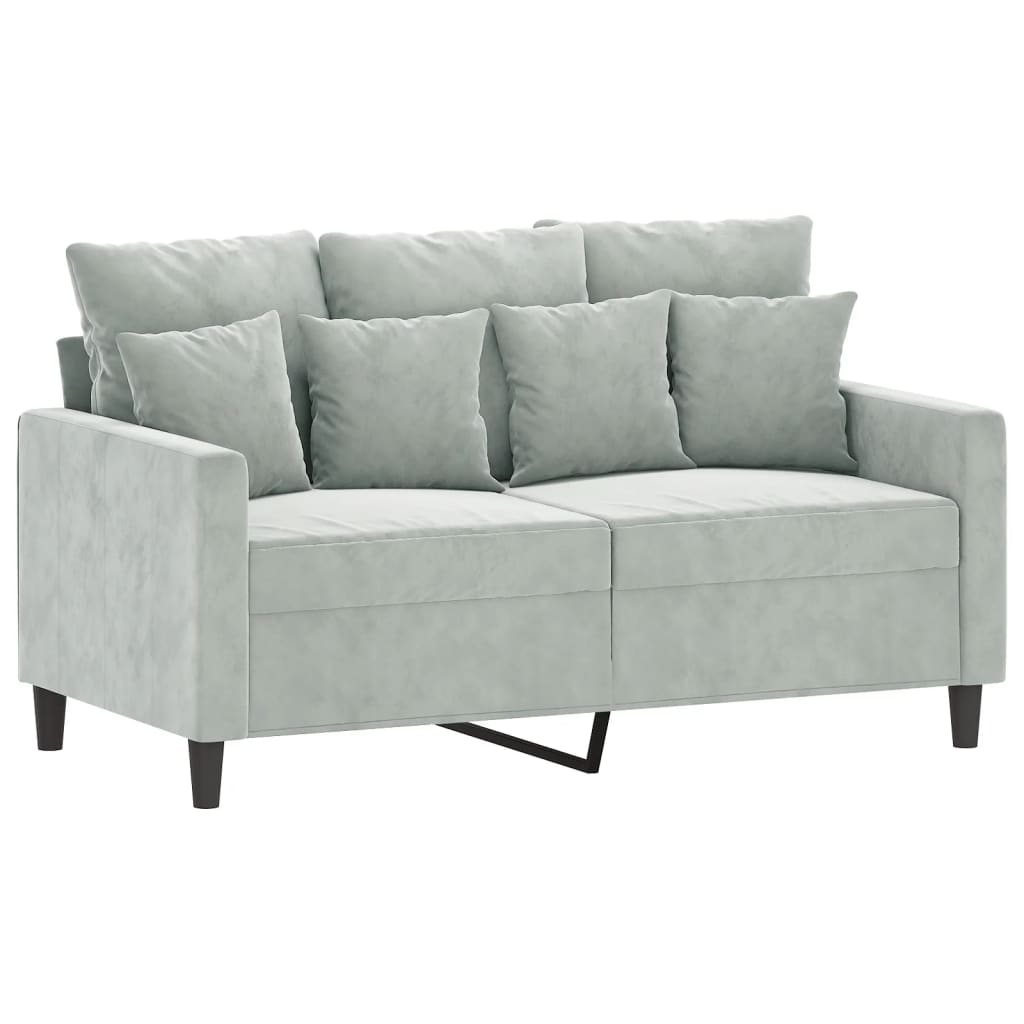 3-dijelni set sofa s jastucima svjetlosivi baršunasti