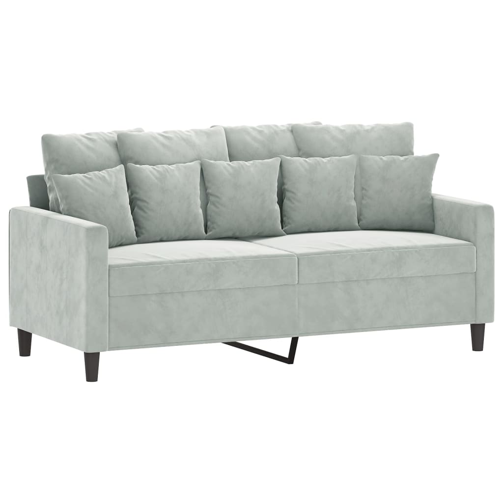 3-dijelni set sofa s jastucima svjetlosivi baršunasti