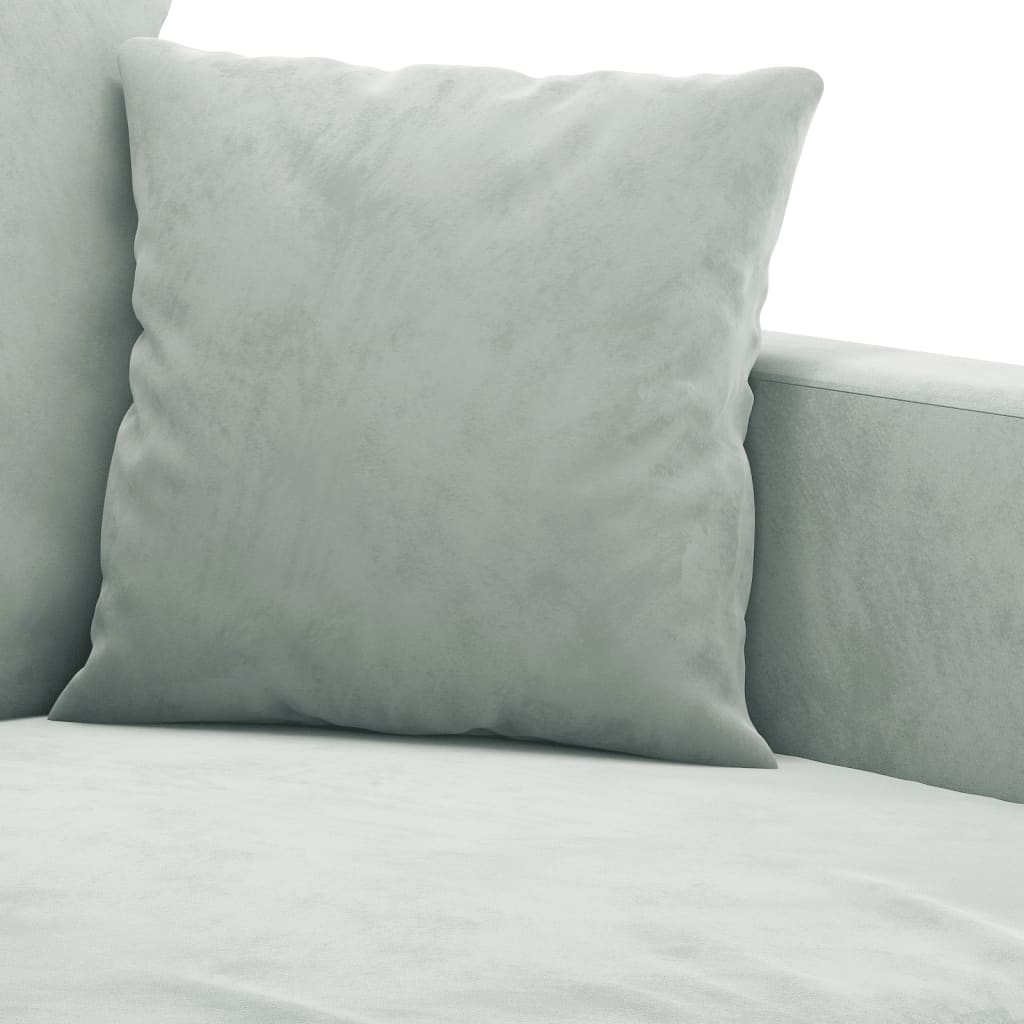 3-dijelni set sofa s jastucima svjetlosivi baršunasti
